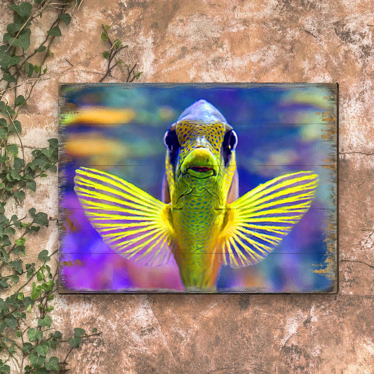 Tropical Fish Wooden Coastal Wall Art by Nature Wonders - Coastal Sea-Life Decor - 95263B