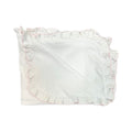 100% PIMA Cotton Ruffle Blanket: White with Pink Picot Trim