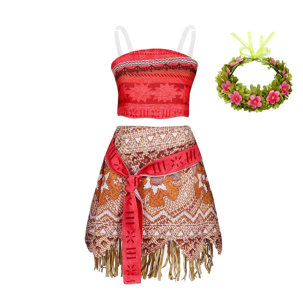 Polynesian Island Princess Costume Girls Two Piece Dress Up