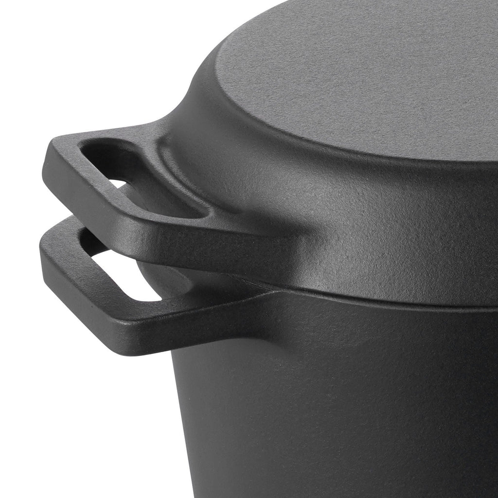 Enameled Cast Iron Dutch Oven Heavy-Duty Cookware with Lid Handles 3.5 Qt Black