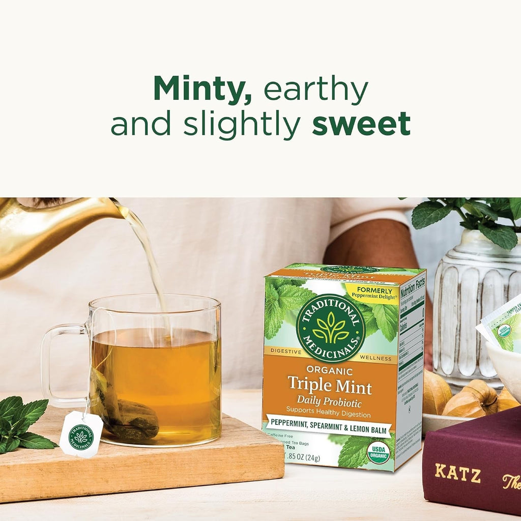 Traditional Medicinals Organic Triple Mint Tea – Cozy Valentine's Day Gift Women's Who Love Herbal Remedies