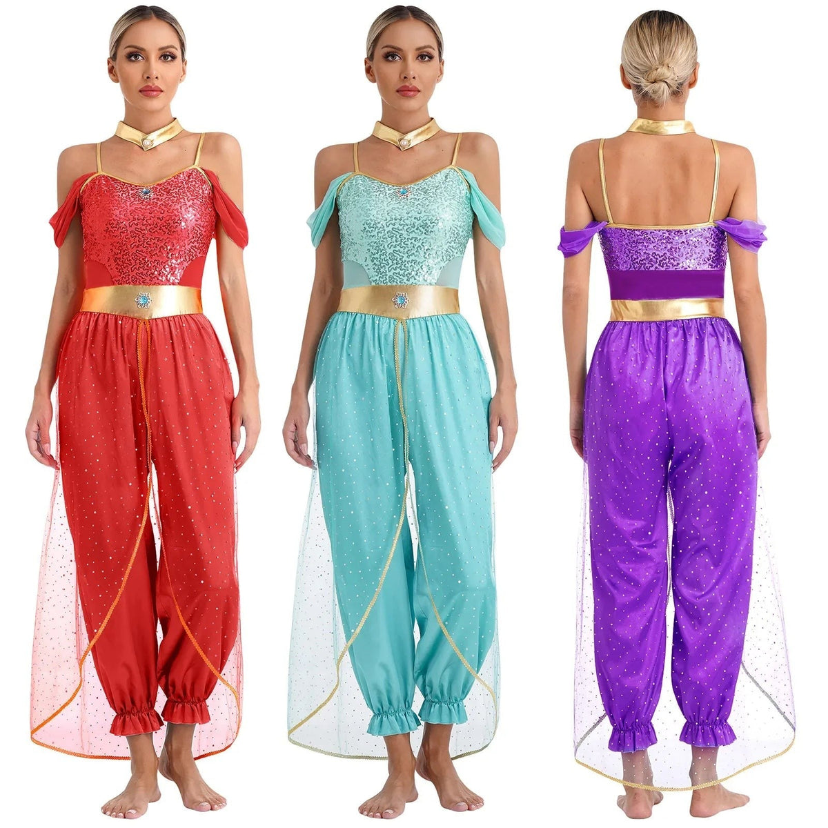 Arabian Princess Halloween Cosplay Costume Sequined Set