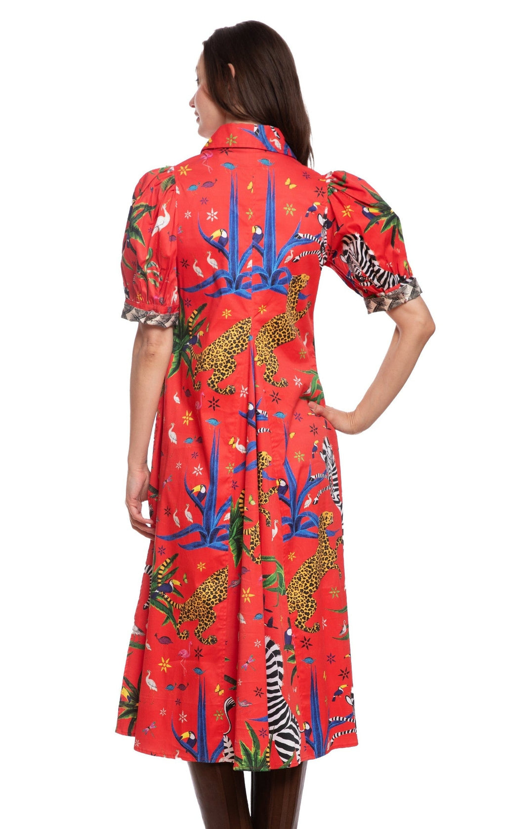 Montauk Dress Red with Zebras