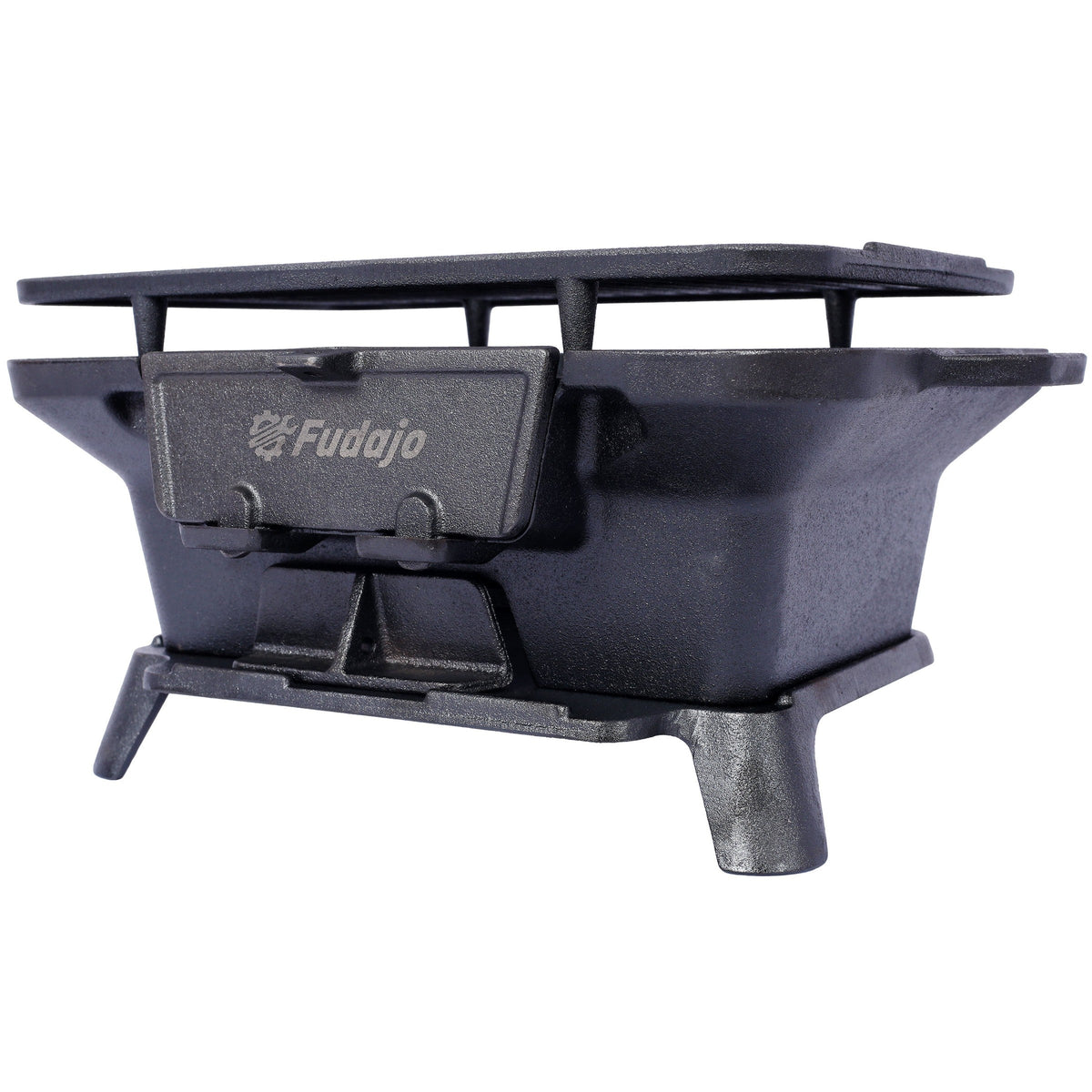 Oval Cast Iron Grill with Enamel Coating - Charcoal Tabletop Skillet
