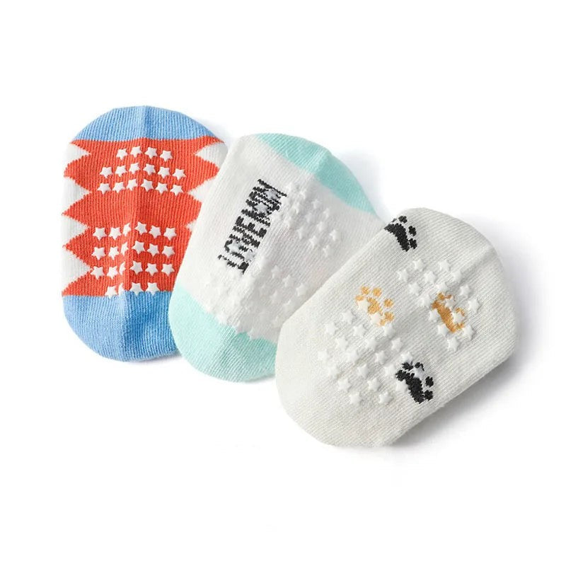 Boys Non-Slip Cotton Floor Socks 6 Pairs Toddler Animal