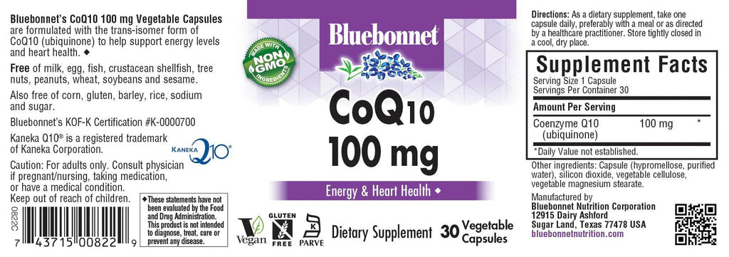BLUEBONNET CoQ10 100mg VC 30s