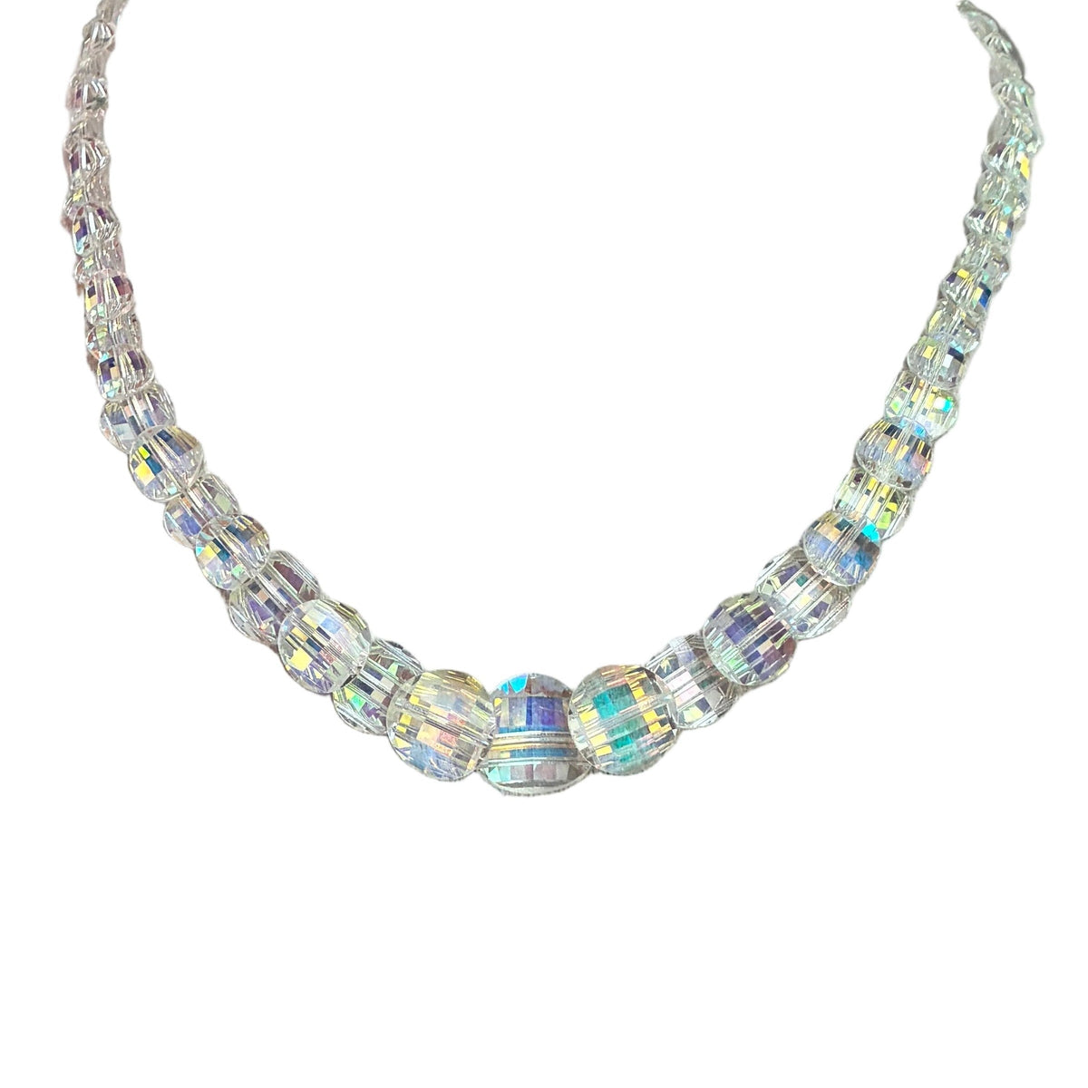 Vintage 1950s Aurora Faceted Crystal Necklace