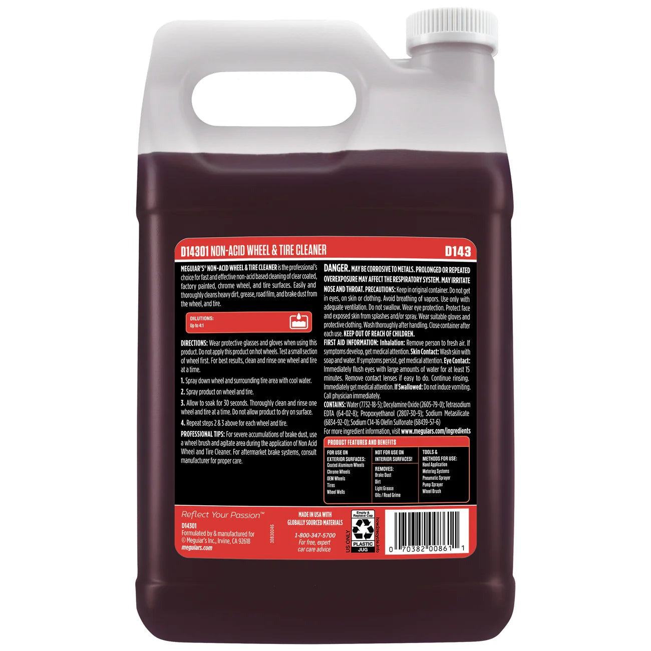 Meguiar's D143 Non-Acid Wheel & Tire Cleaner – Powerful, Safe, and Fast Acting