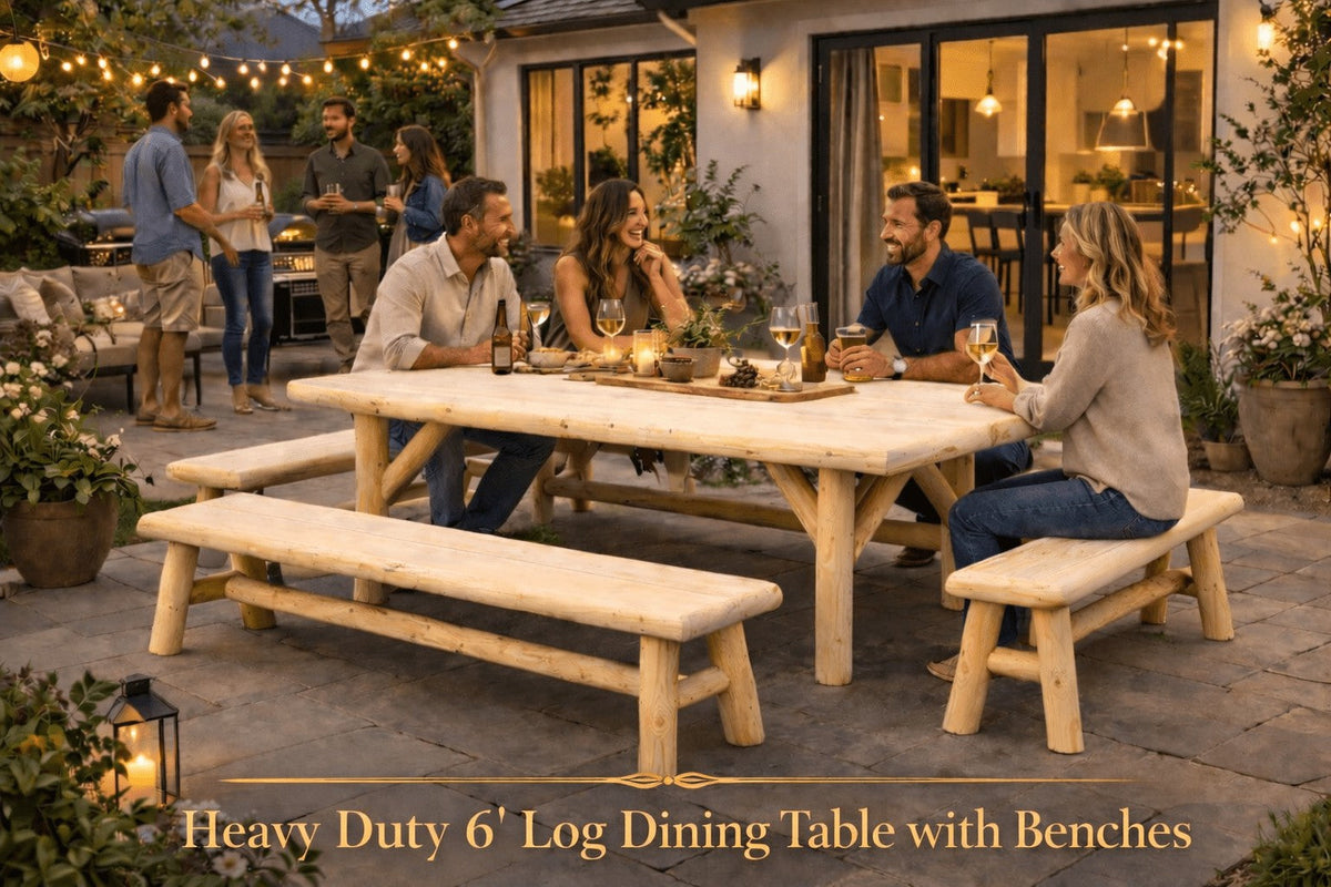 Handmade Rustic Outdoor Picnic Table