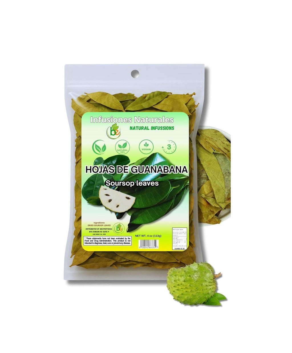 Guanábana Hojas Loose Soursop Leaves – Plant-Based Herbal Tea for Stress-Relief Evening Ritual