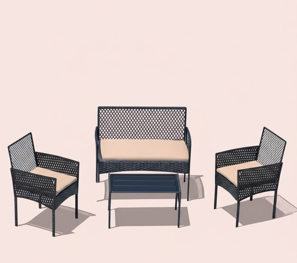 4Pcs Outdoor Patio Furniture Set – Rattan Wicker Sofa - Multiple Styles