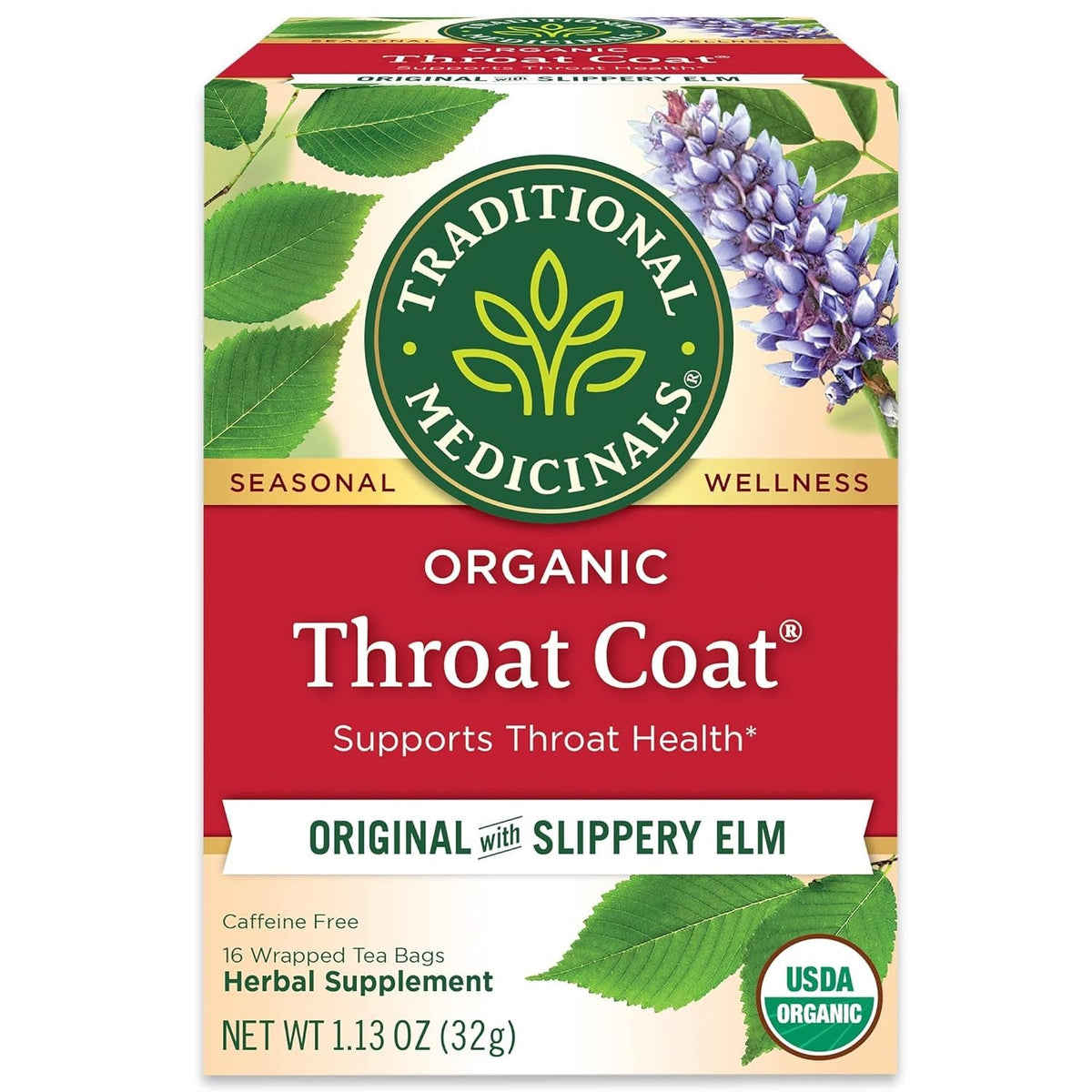 Traditional Medicinals Slippery Elm Throat Tea – Cozy Holiday Gift for the Singer, Speaker, or Wellness Lover in Your Life