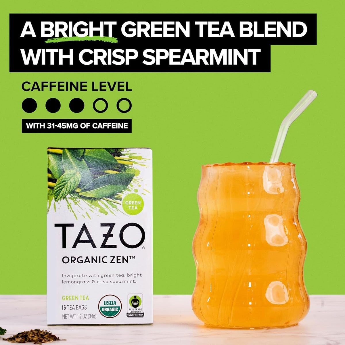 TAZO Organic Zen Green Tea Bags – Effortless Individually Wrapped Sachets for Streamlined Routines