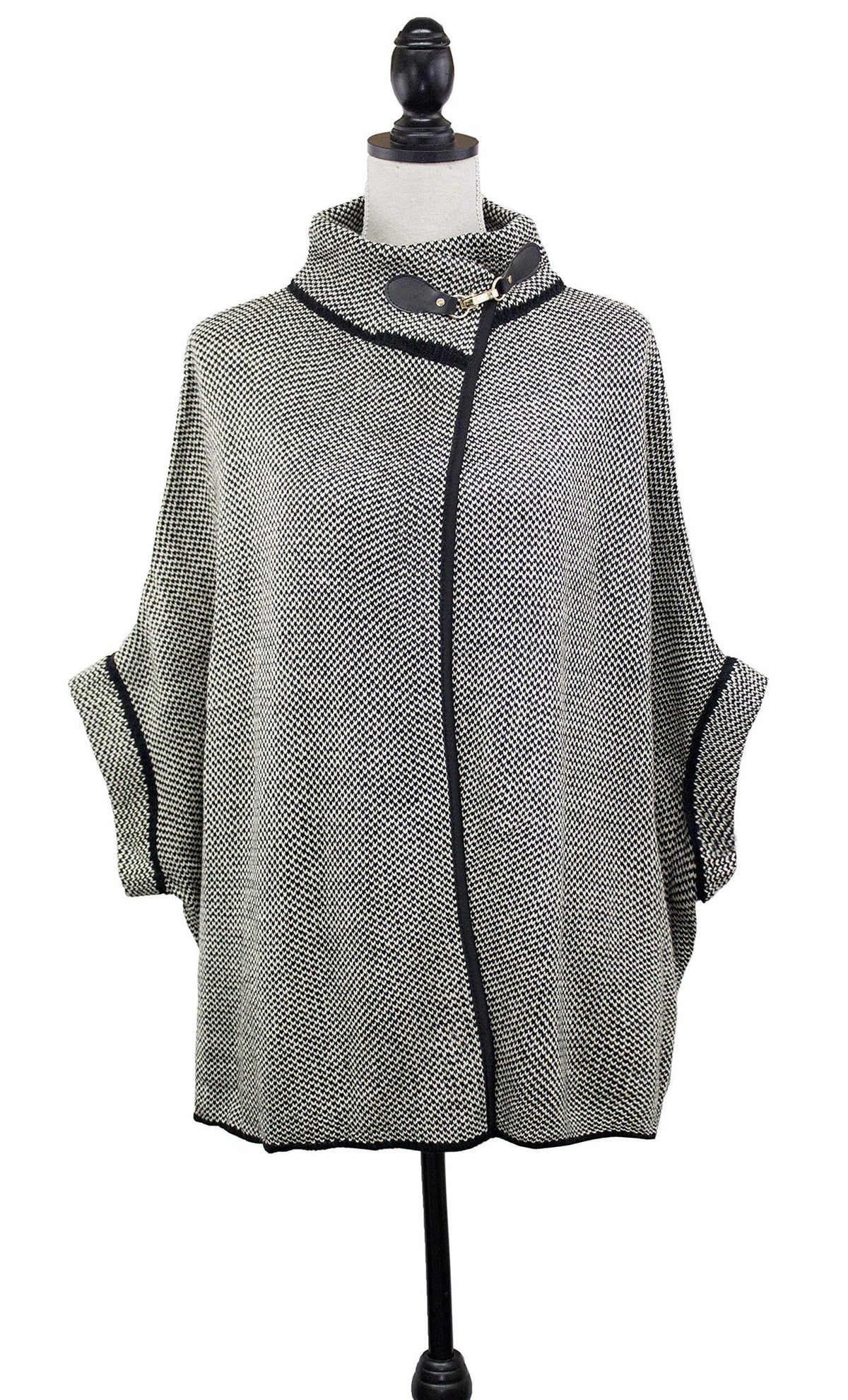 stylesilove Women Sweater Knit Cardigan with Buckle Fashion Jacket Shawl Poncho Warm Wrap for Fall Winter Season