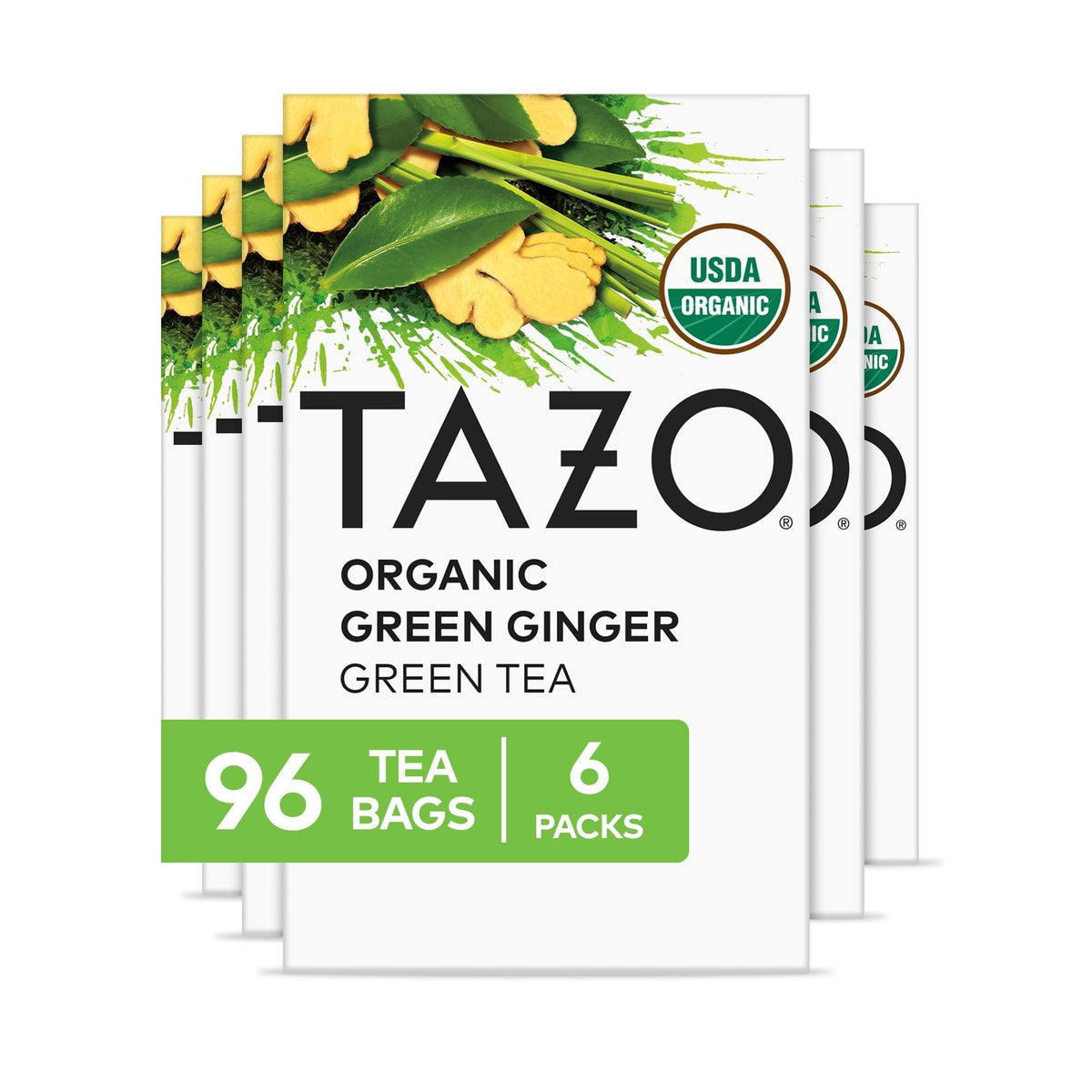 TAZO Organic Green Tea Peachy Green – Self-Care Morning Meditation Cup, Gentle Caffeine Focus