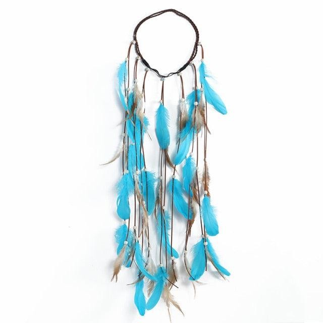 New Fashion Feather Rope Crown Hair Band Boho White Elastic Festival Headband Women's Fashion Female Gorgeous Hair Accessories Women's