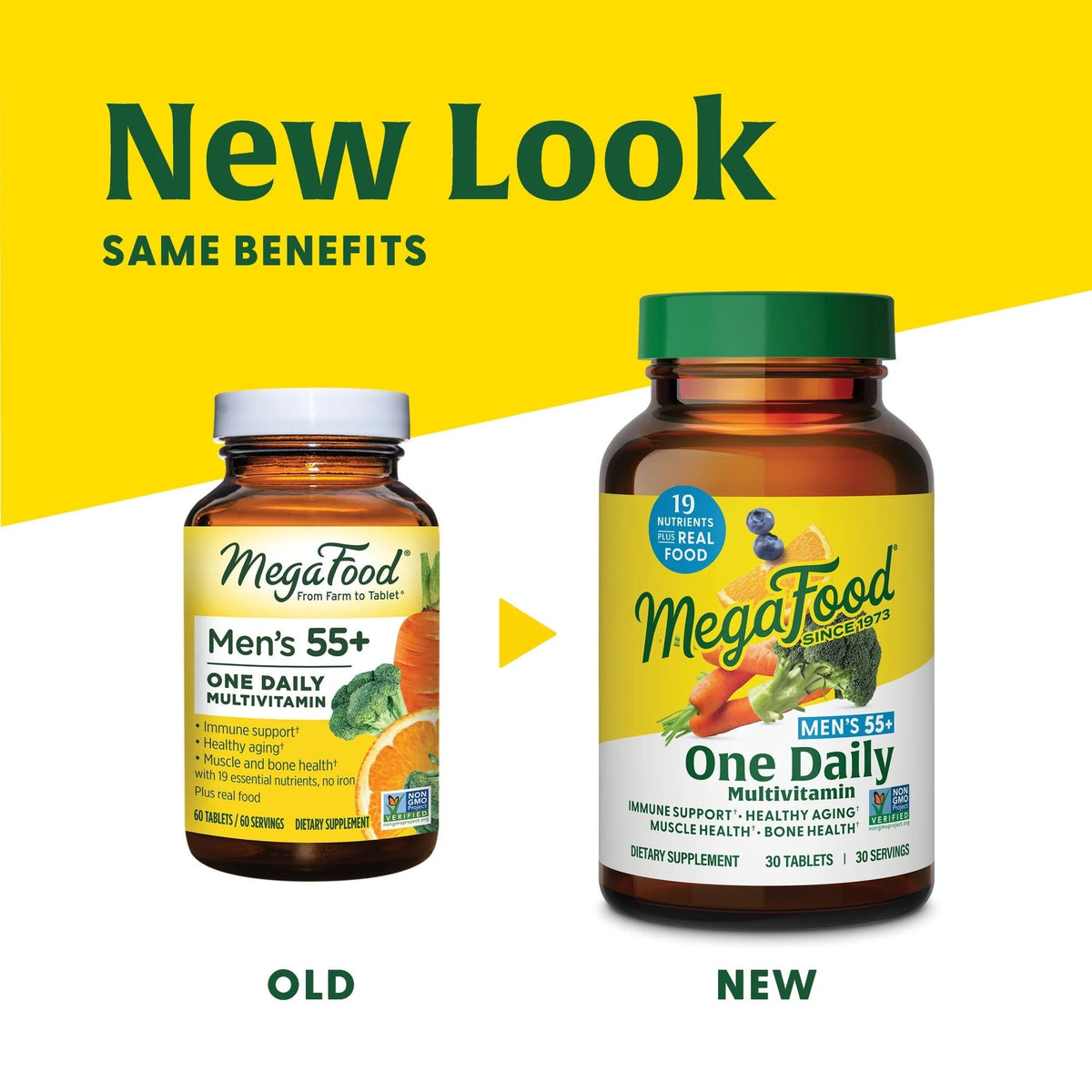 MEGAFOOD · Men over 55 one Daily Multivitamin