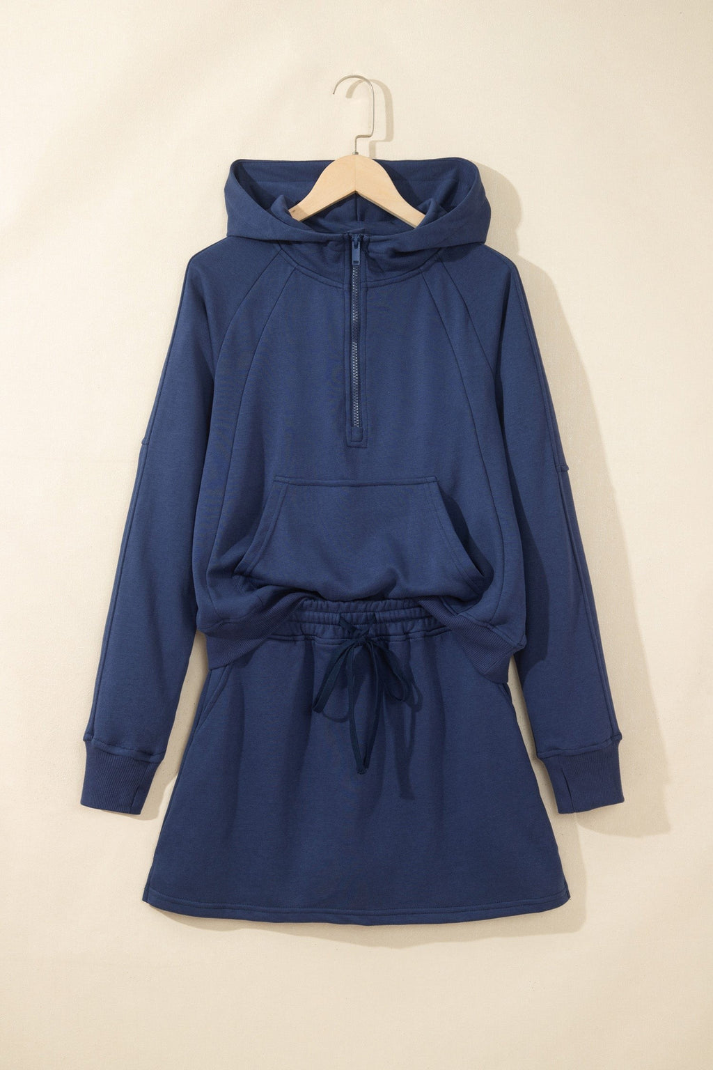 Mary Long Sleeve Zip-Up Top Elastic Waist Skort Set