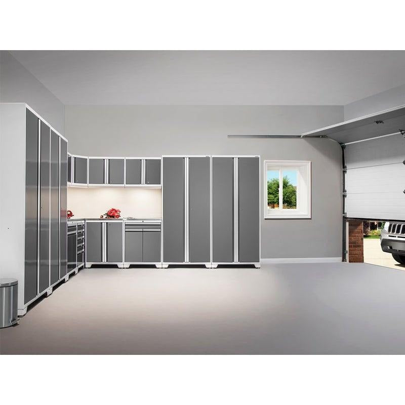NewAge | Pro Series 7 Piece Cabinet Set with Base, Wall, Tool Drawer Cabinet, Lockers and 56 in. Worktop