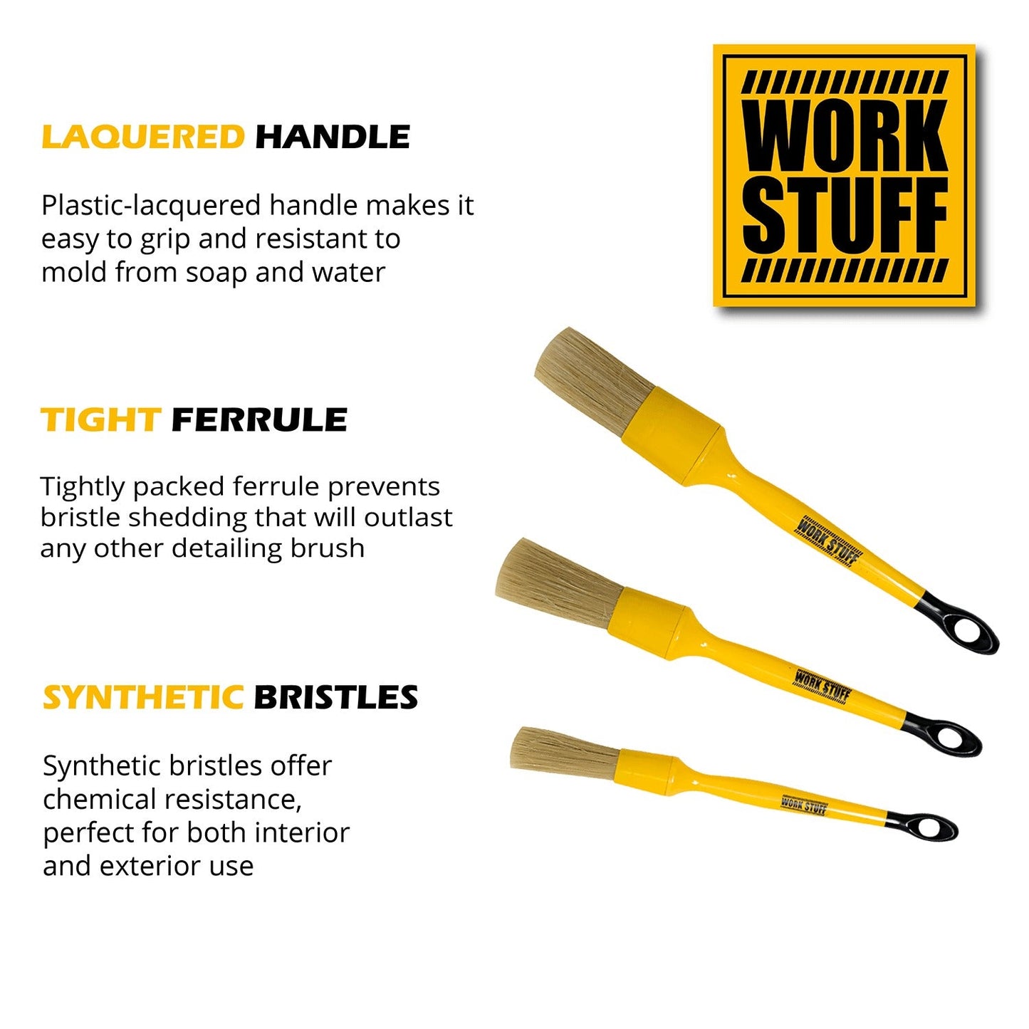WORK STUFF Detailing Brush Classic 3 Pack