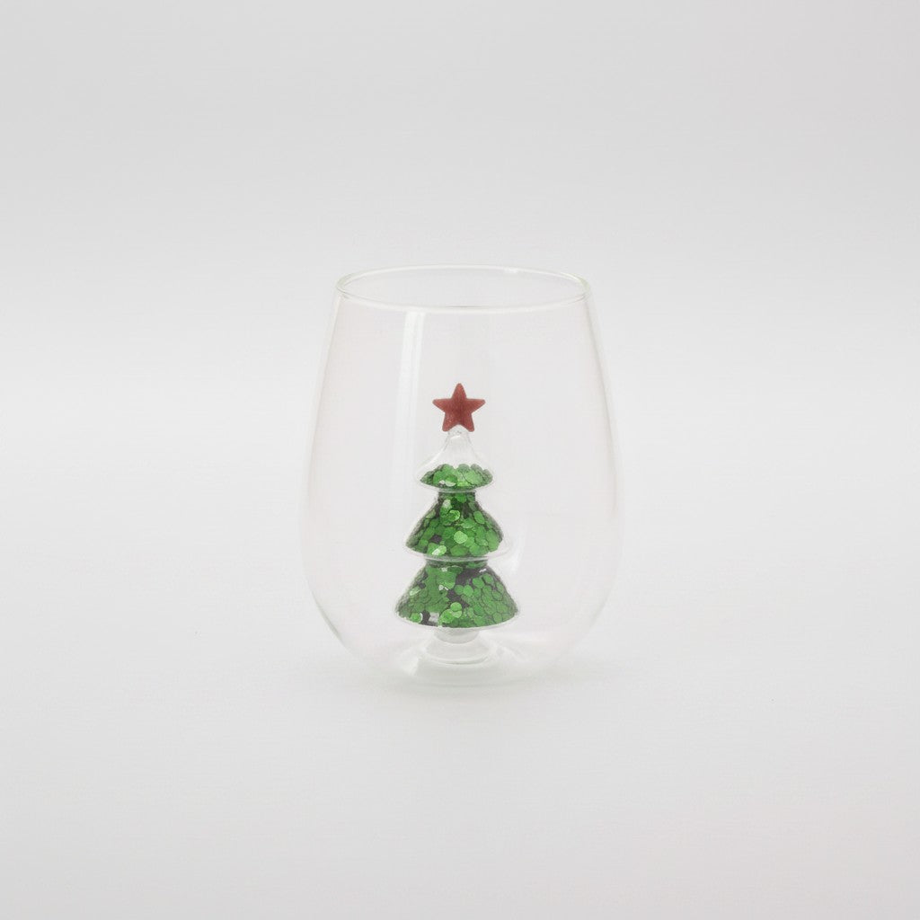 Glitter Glass Tree Drinkware