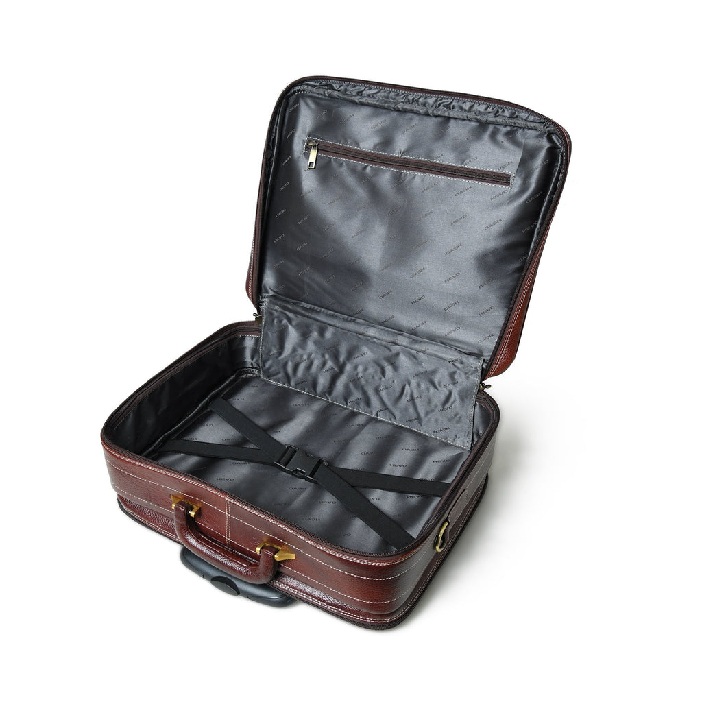 Wanderer Leather Trolly Suitcase Bag