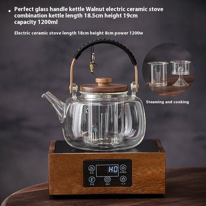 Glass Cooking Kettle Electric Ceramic Stove Household Tea Set Small Health Preservation Tea-boiling Stove Suit