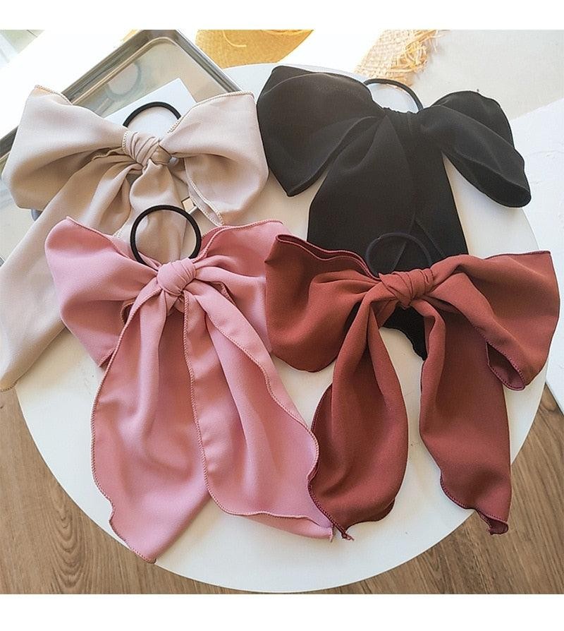 Bowknot Hair Scrunchies Women's Girls Sweet Elastic Hair Bands Elegant Hair Tie Rope Rubber Band Hair Gum Gorgeous Hair Accessories Women's