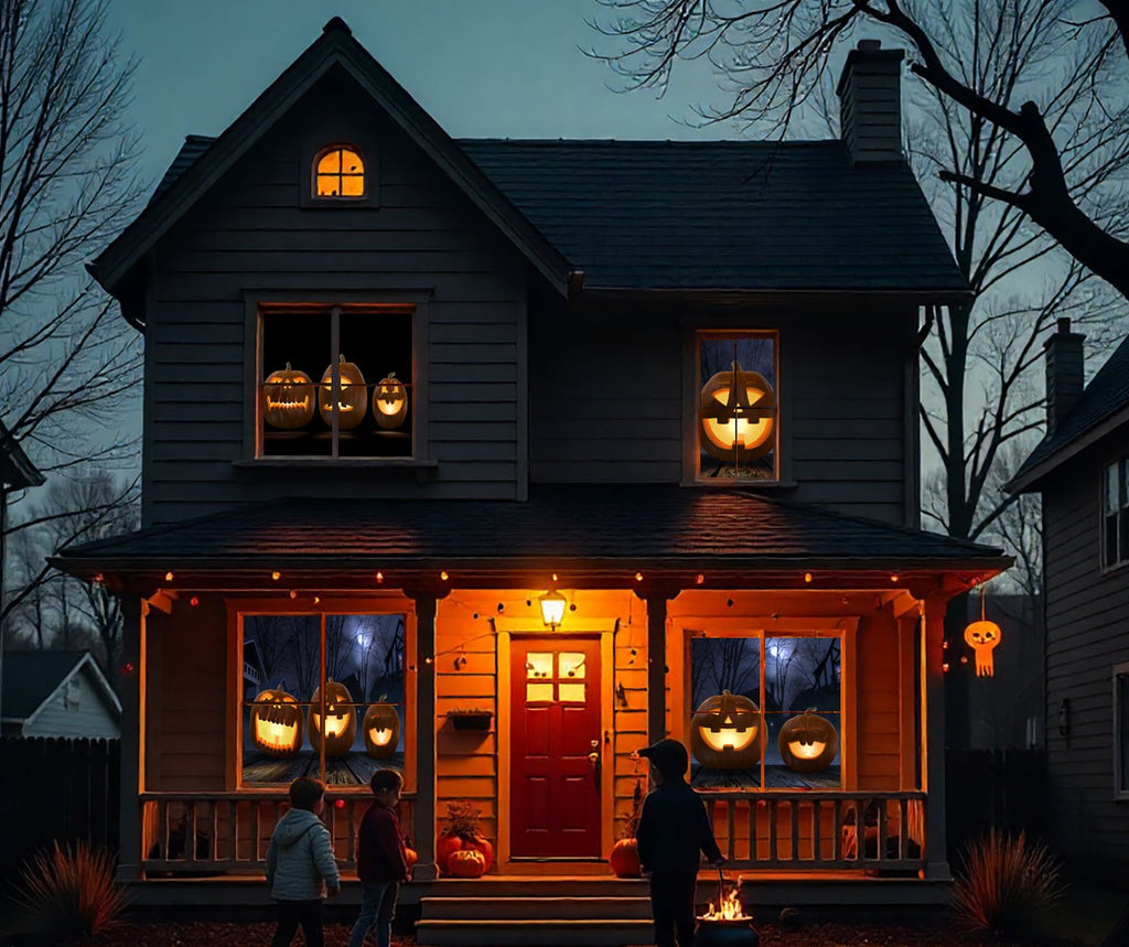 HoliScapes® USB Projector Kit - Jack-O-Lantern Jamboree + Projector + 48" x 72" Projection Screen