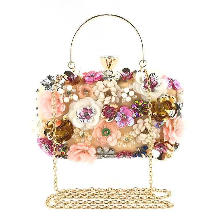 Colorful floral clutch purse evening bag Women's formal party handbag