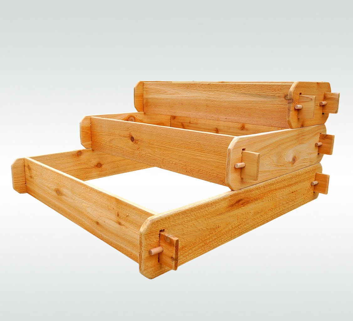 Timberlane Gardens Raised Garden Bed Kit 3 Tiered (1x3 2x3 3x3) Select Cedar Elevated Planter