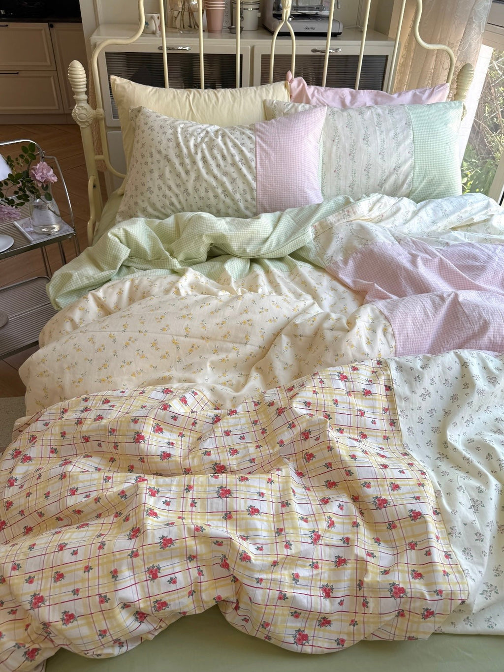 Spring Green Floral Duvet Cover Set