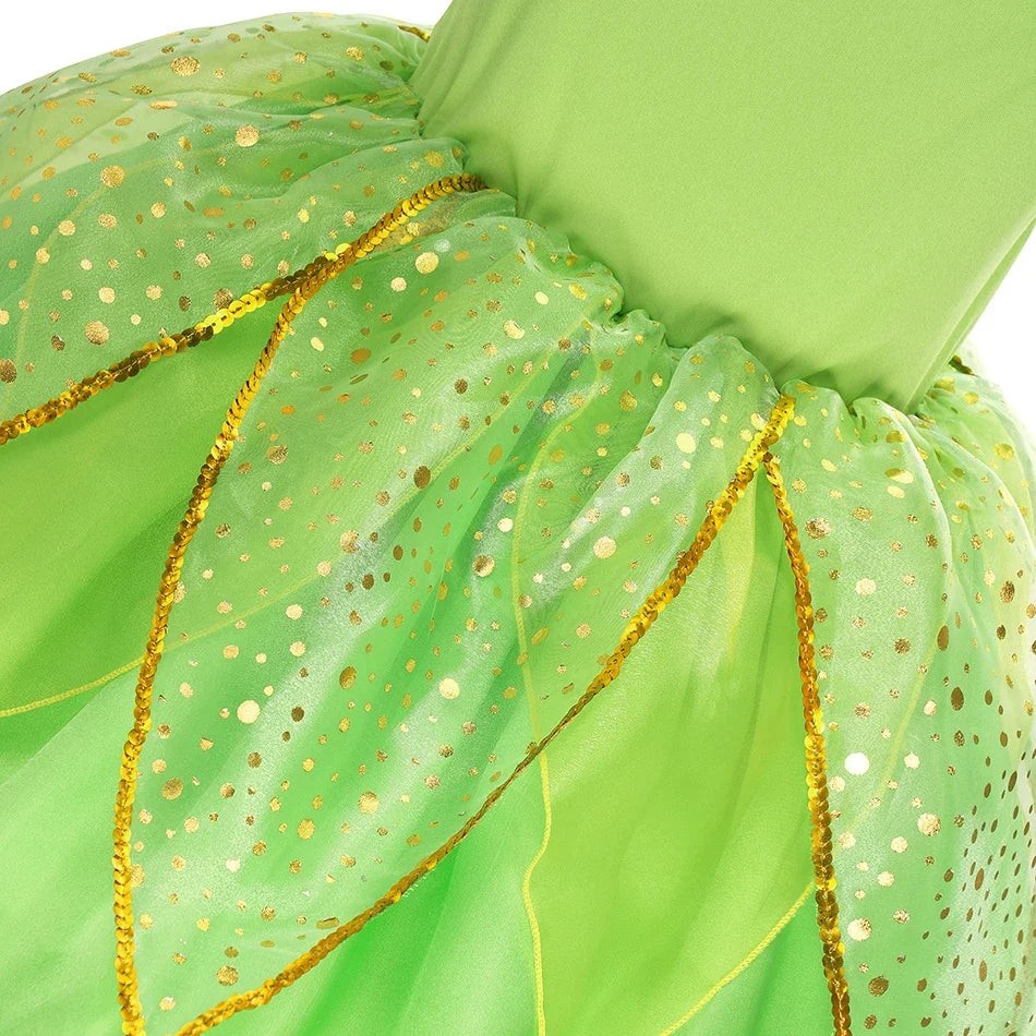 Green Fairy Halloween Princess Dress Kids Christmas Outfit