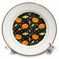 3dRose Halloween Candy Pumpkin Pails and Halloween Candy Pattern - Plates (cp-369544)