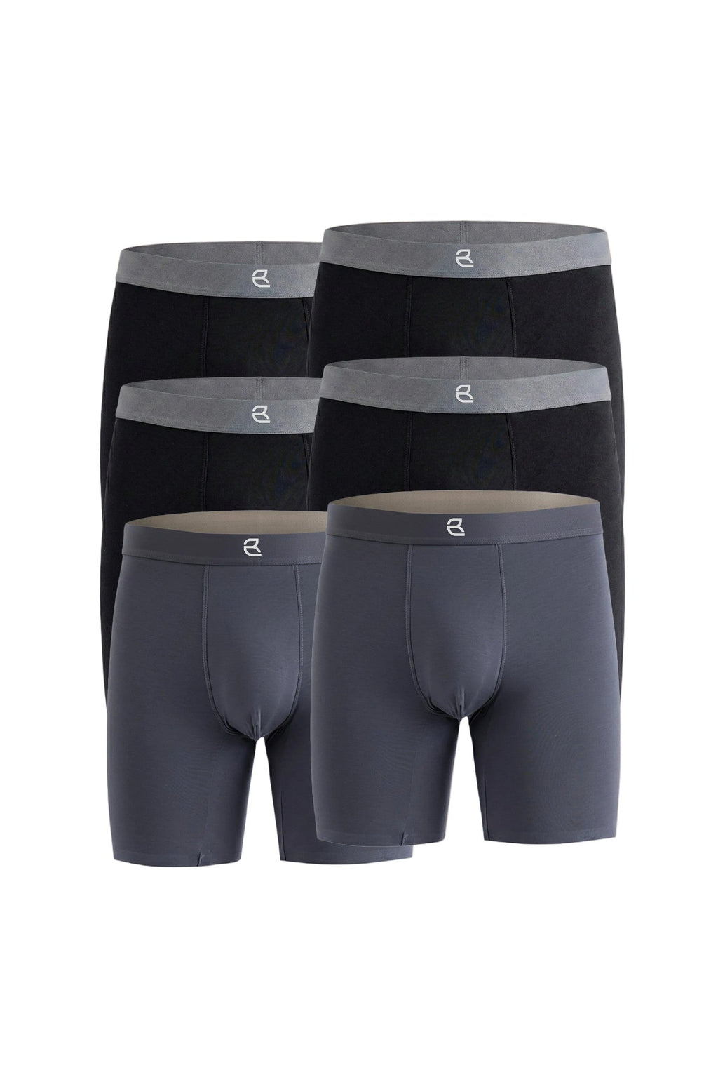 6-Pack Men’s Seamless Anti-Chafe Long Boxer Brief