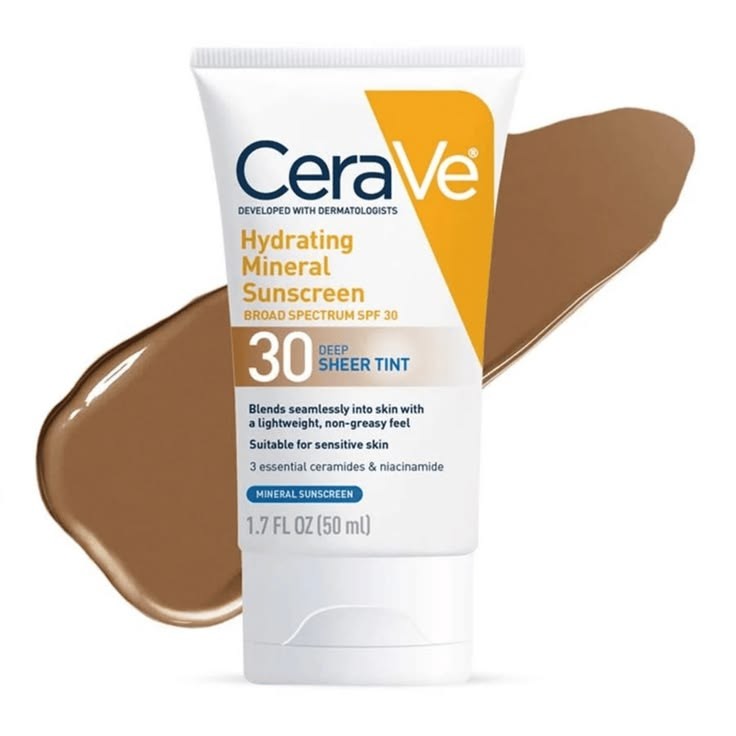 CeraVe Hydrating Mineral Sunscreen SPF 30 Face Sheer Tint 50ml