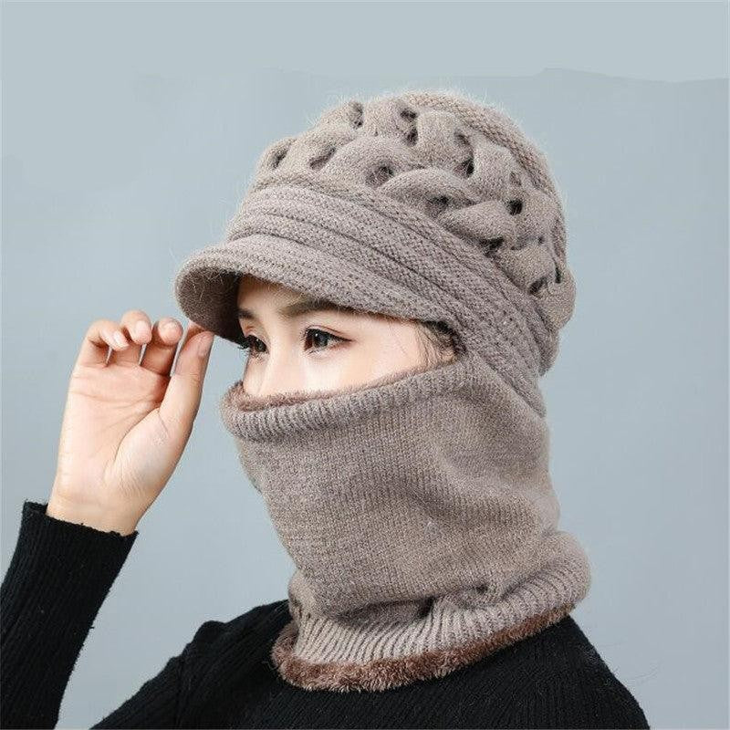 New Winter Balaclava Beanies Mother Hat Women Warm Thick Skellies Riding Outdoor Hats Gorgas Stripes Beanie Cap Mask Scarf Hat Set Outdoor Sport Warm Beanies Hat For Men Knitted Hats Bandana Hiking Camping Kid Neck Warmer Cap