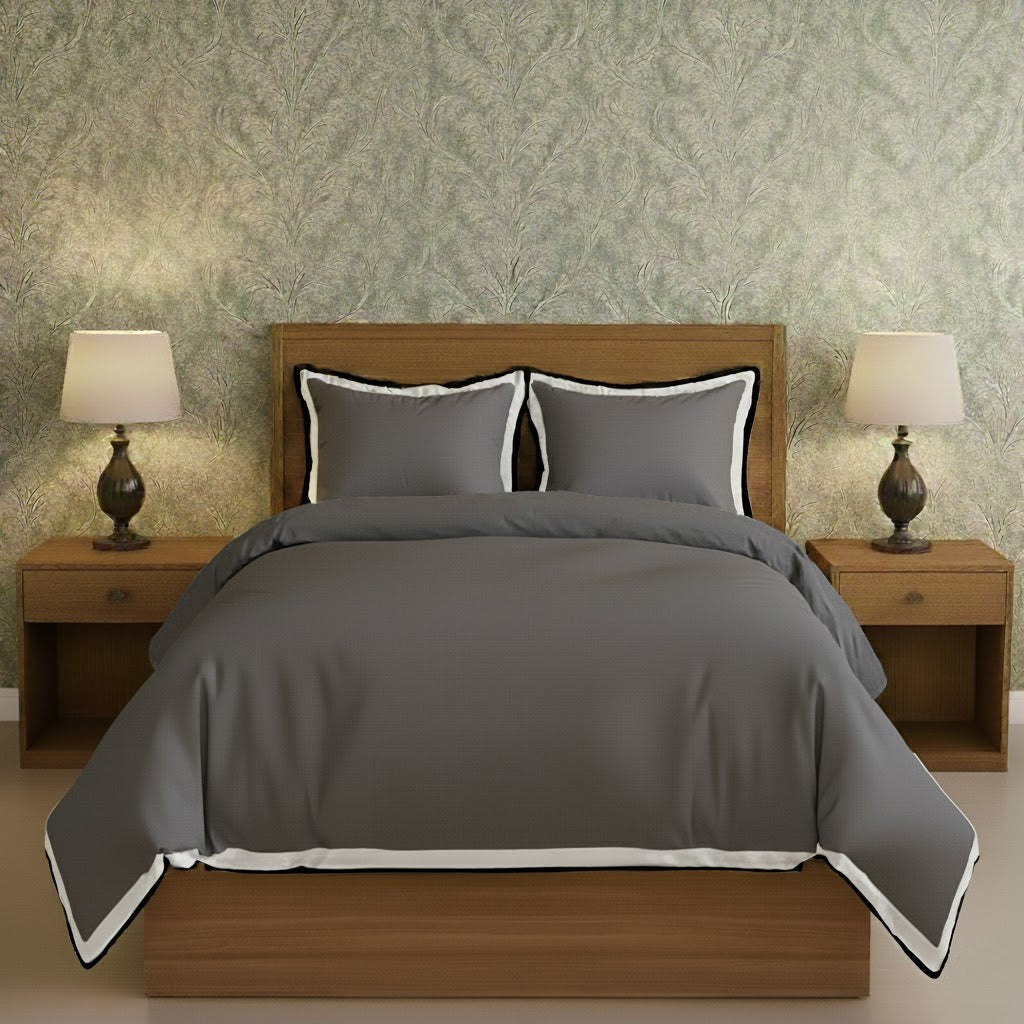 Black & White Border Frame Duvet Cover Set