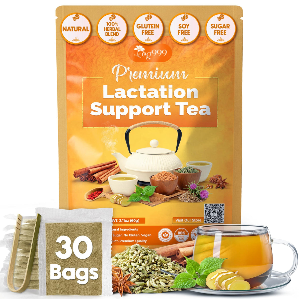 TOG999 Anti-Inflammatory Herbal Tea Blend – Mindful Morning Cup for Gut Health and Stress Relief at Home