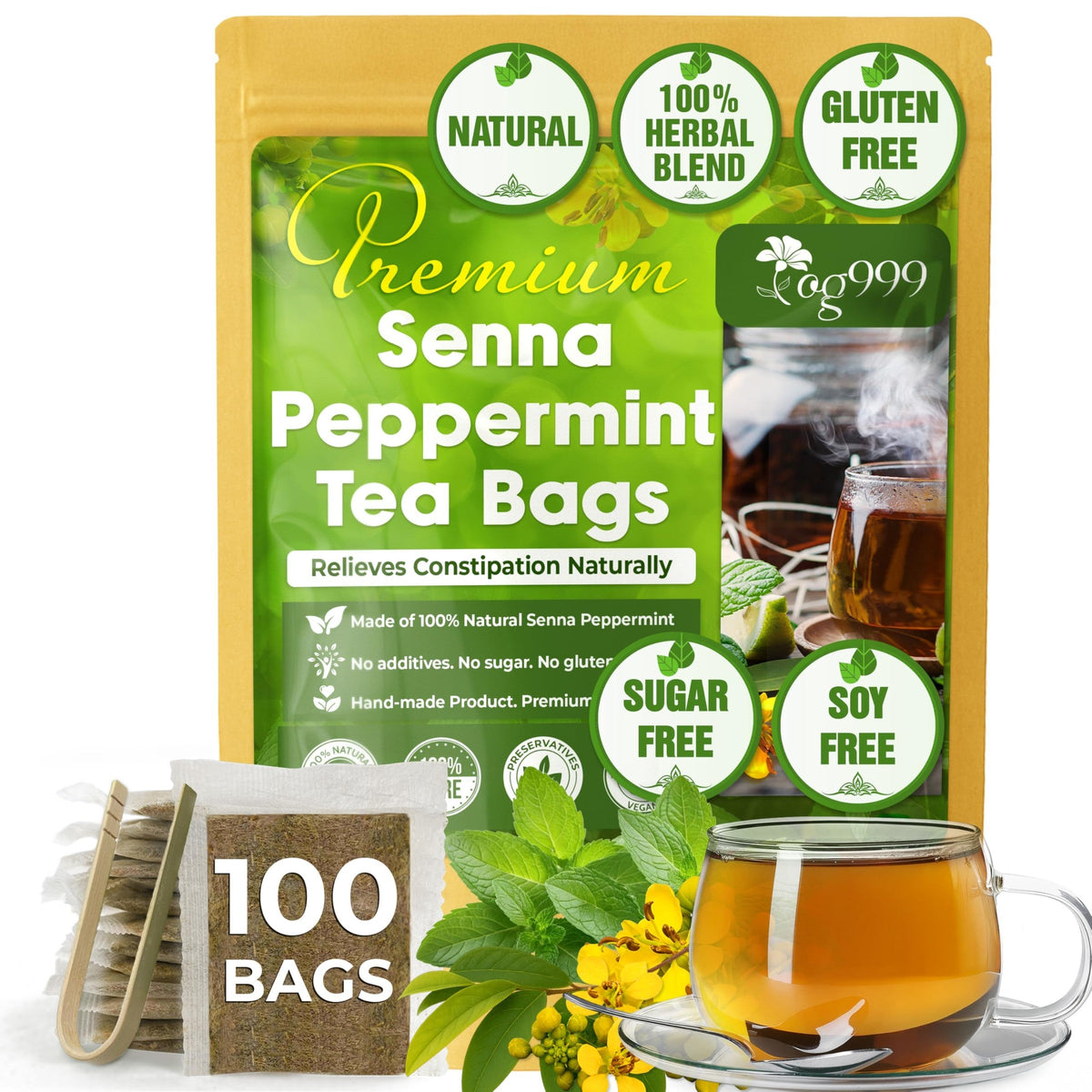 TOG999 Anti-Inflammatory Herbal Tea Blend – Mindful Morning Cup for Gut Health and Stress Relief at Home