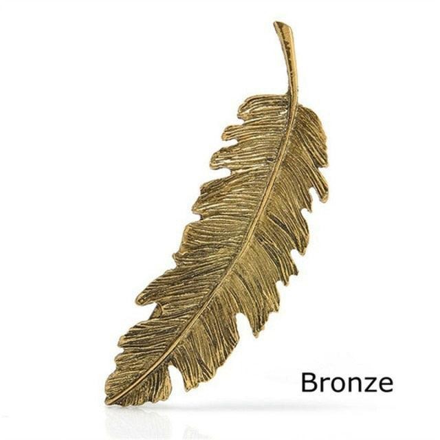 New Alloy Vintage Hair Clip Feather Leaf Shape Barrette Metal Hairpins Women's Lady Headwear Hair Accessories Non-slip Headwear Women's