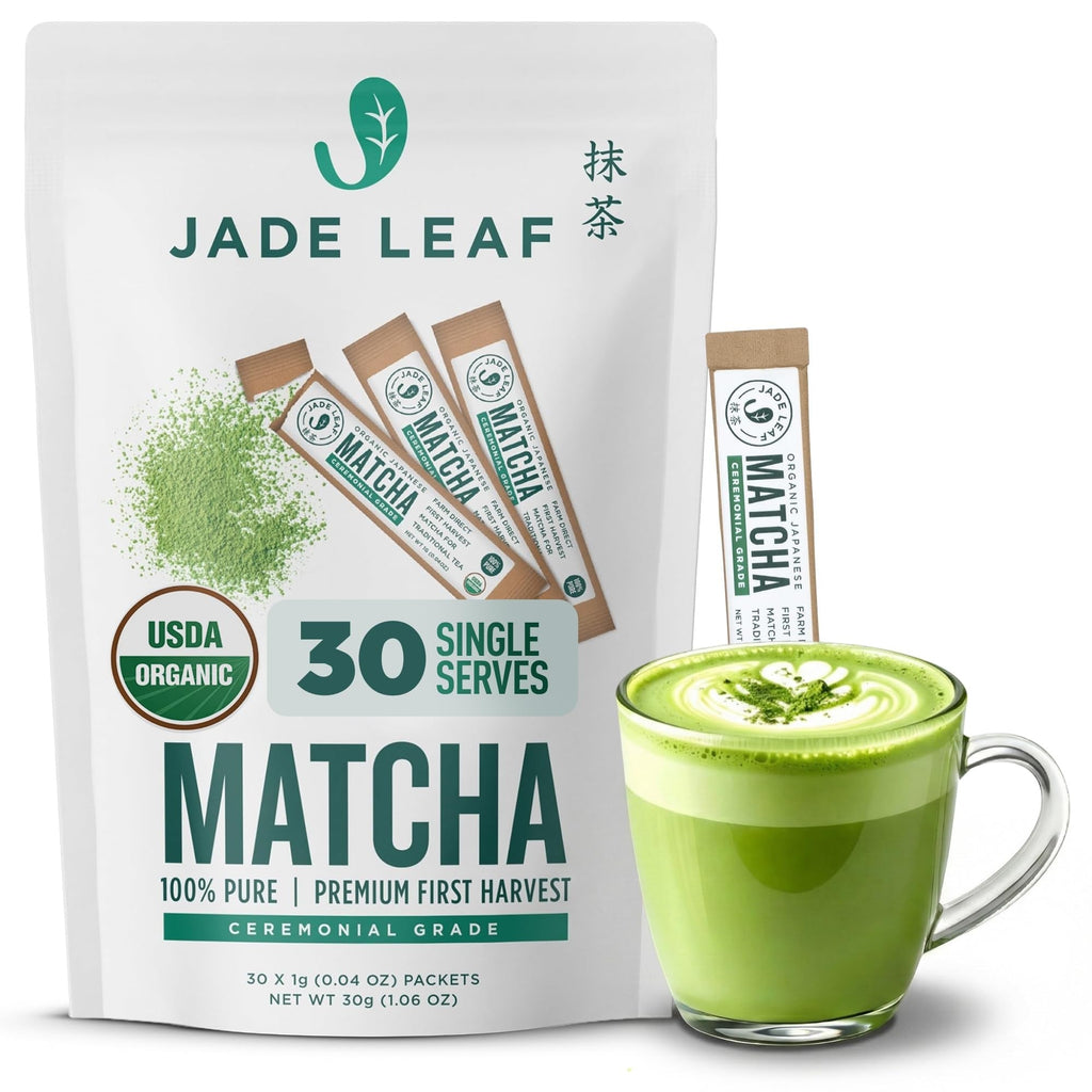 Jade Leaf Matcha Organic Ceremonial Matcha – Wind-Down Tea Ceremony Powder for Stress Relief and Inner Balance