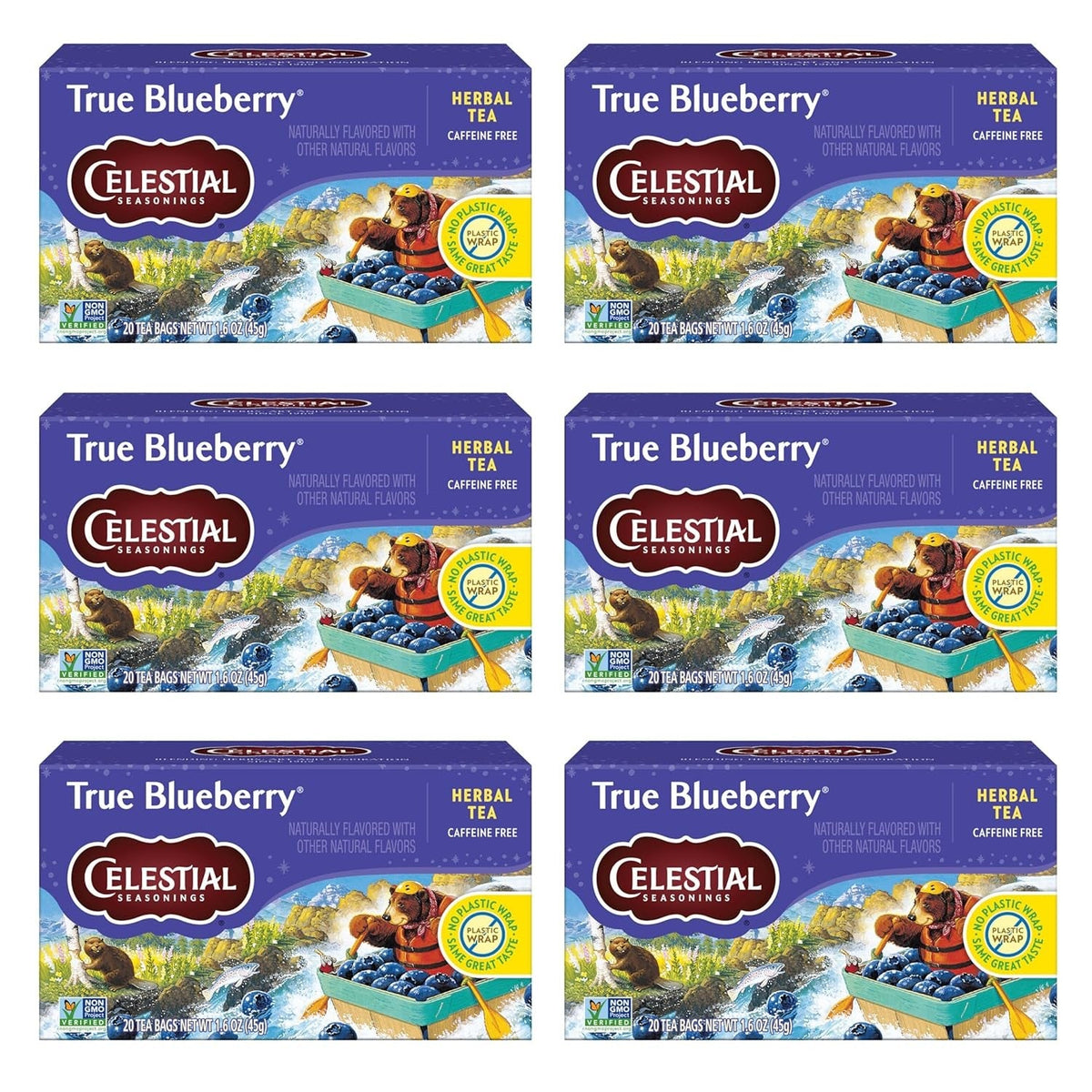 Celestial Seasonings True Blueberry Herbal Tea Bags – Clutter-Free Office Breakroom Pick for Restless Teams
