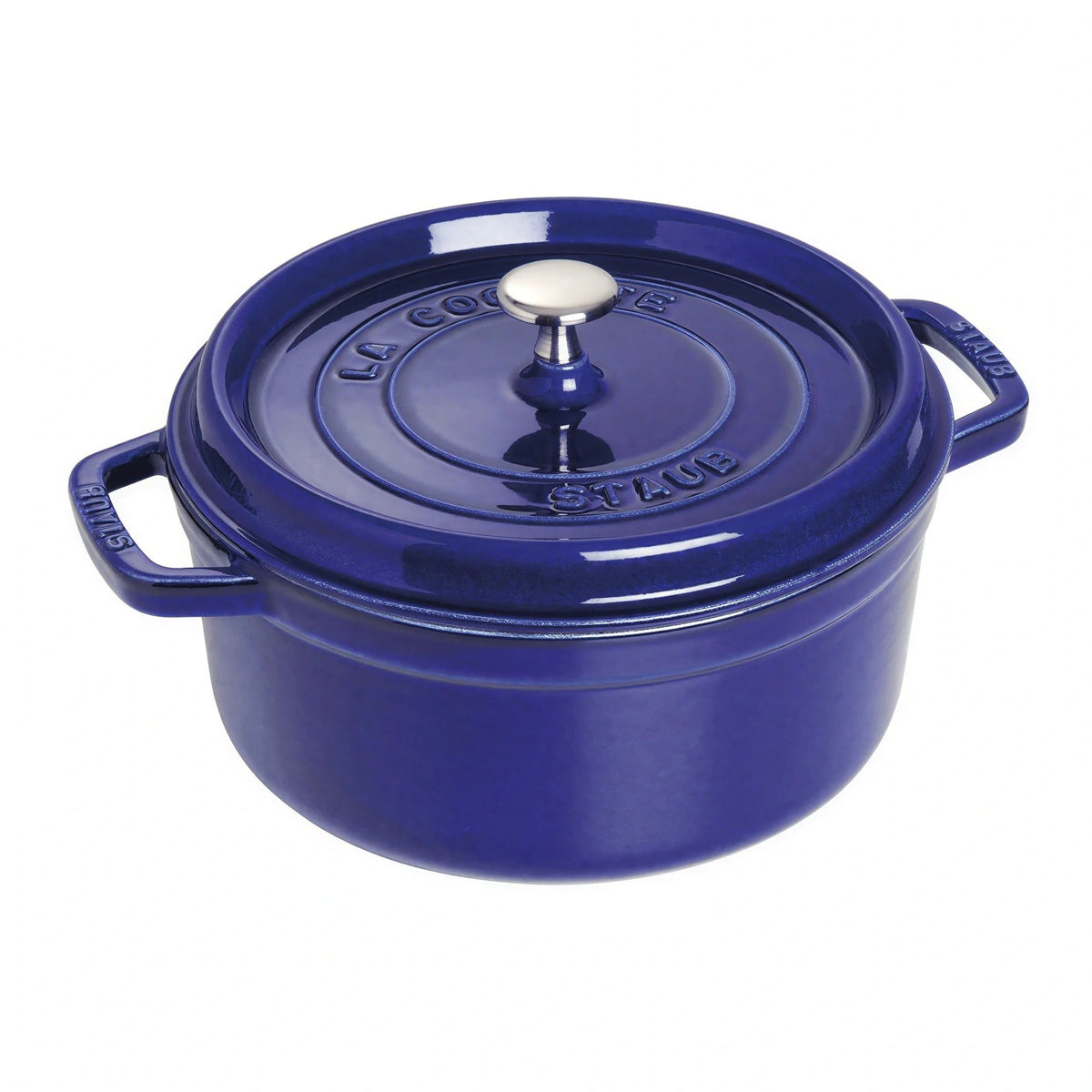 Zwilling J.A. Henckels Staub® 1004286 Round Enameled Cast Iron Dutch Oven, 2.75 qt, Dark Blue, with Cover, Induction Ready