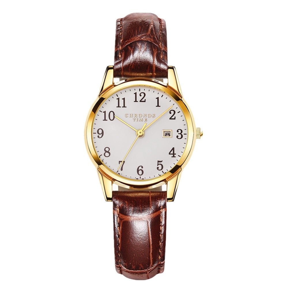 Womens Stylish And Minimalist Digital-dial Calendar Watch