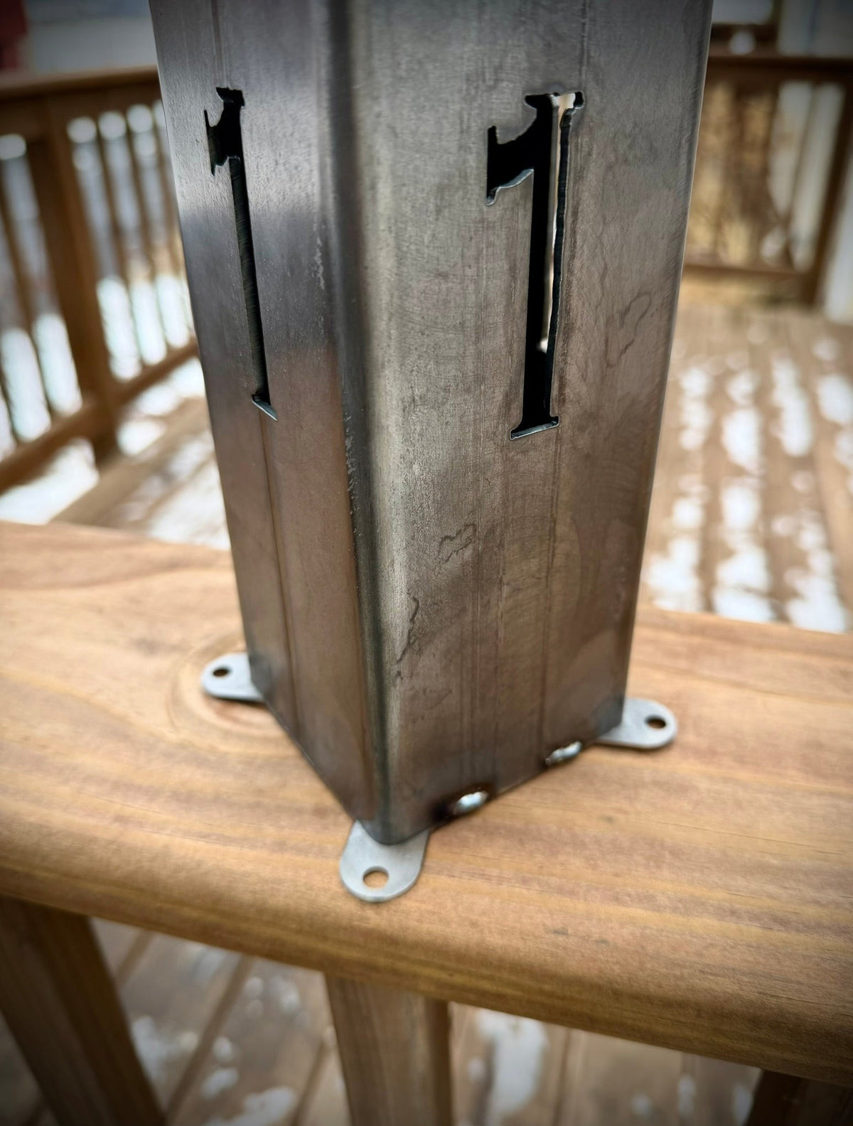 Home Address Solar Pillar Light - Steel