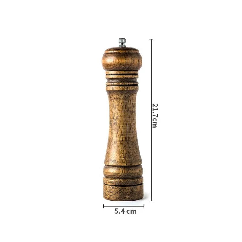 Classical Oak Wood Pepper Spice Mill Grinder Set Handheld Seasoning Adjustable Mills Grinder Ceramic Grinding Core Tools Set