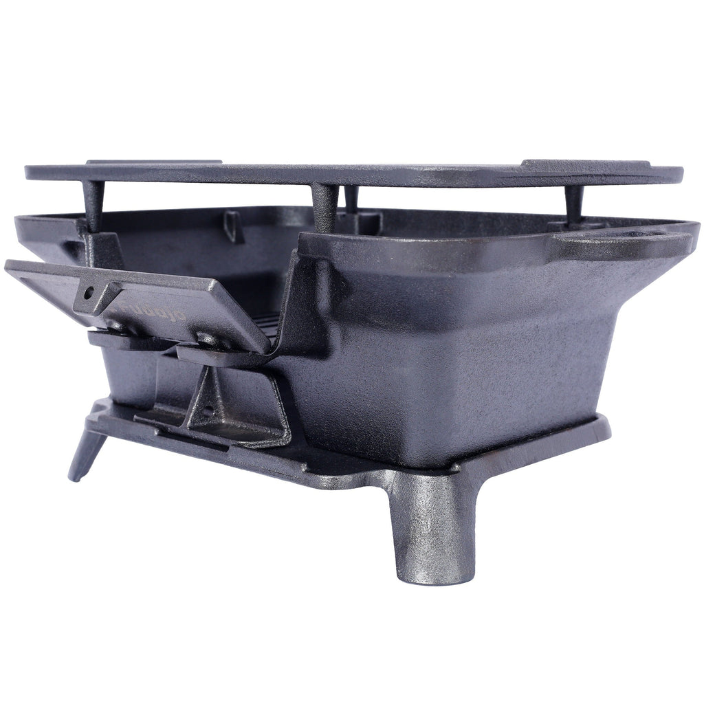 Oval Cast Iron Grill with Enamel Coating - Charcoal Tabletop Skillet