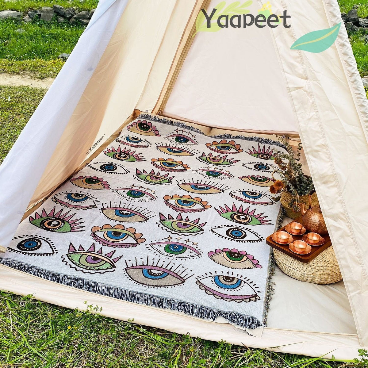 Evil Eye Beach Blanket Fashion Towel Camping Mat Picnic Rug Demon Eye Home sofa Throw Blanket Camp Tent Outdoor Deco