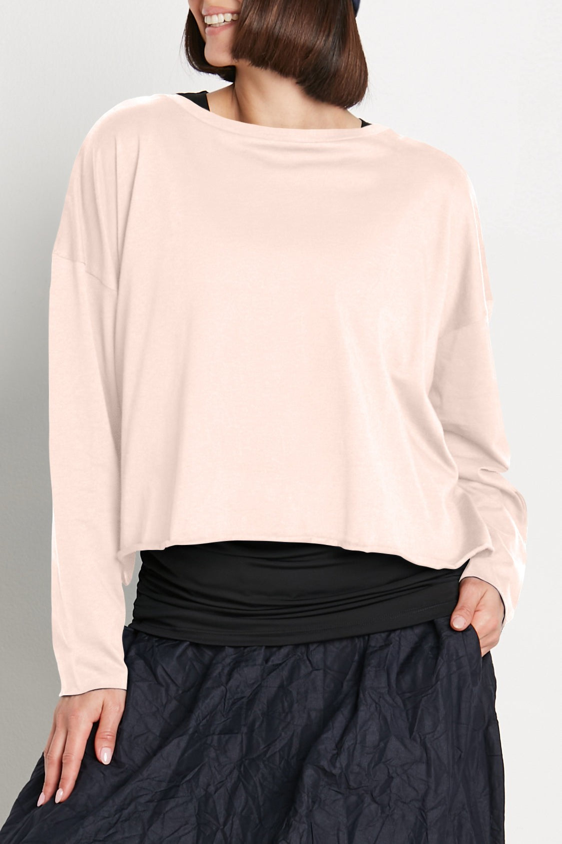 Pima Cotton Mini Luxury Boxy Tee - Blush